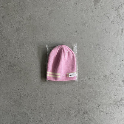 Corteiz Strickmütze mit Streifen - Pink