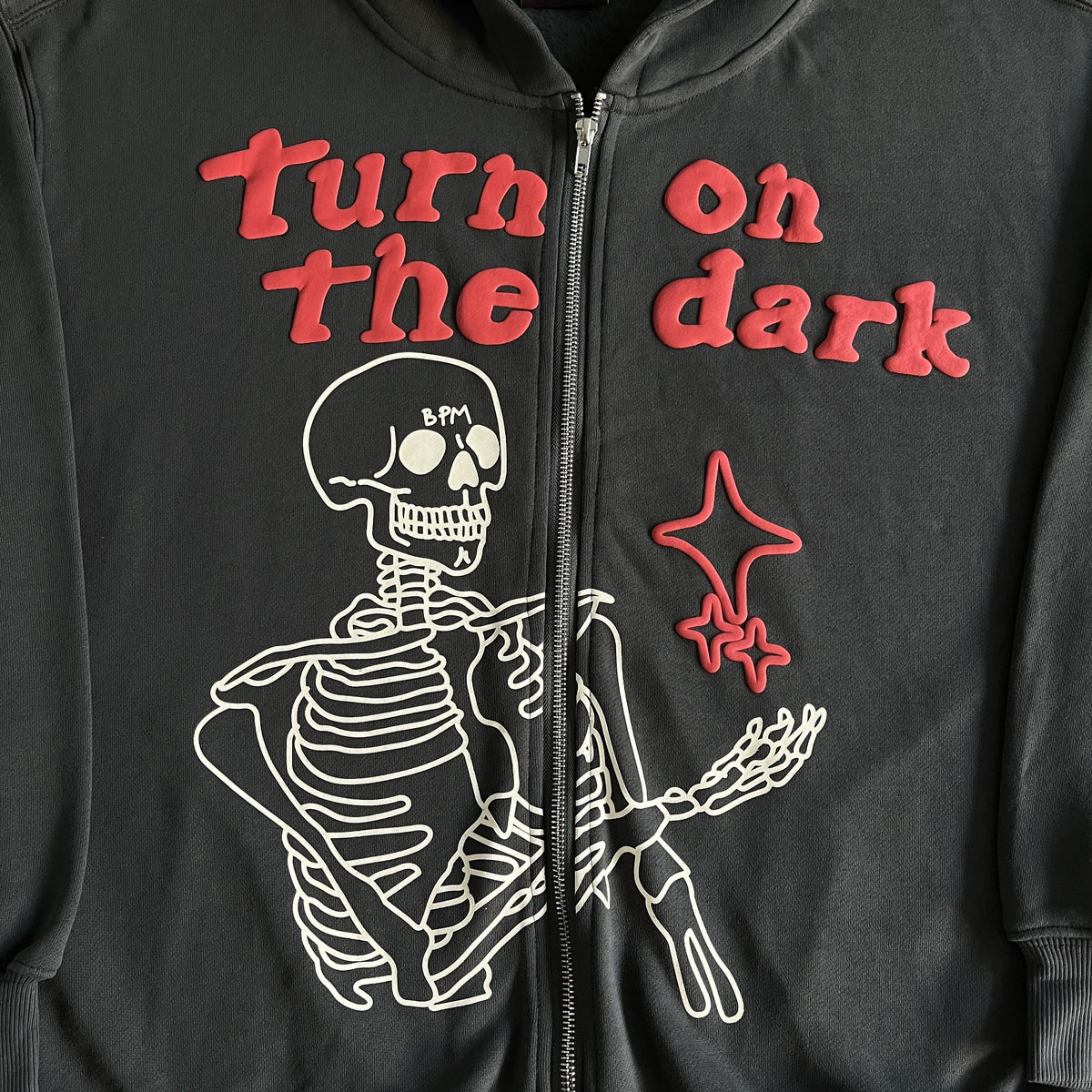Broken P Skeleton Zip Up Hoodie