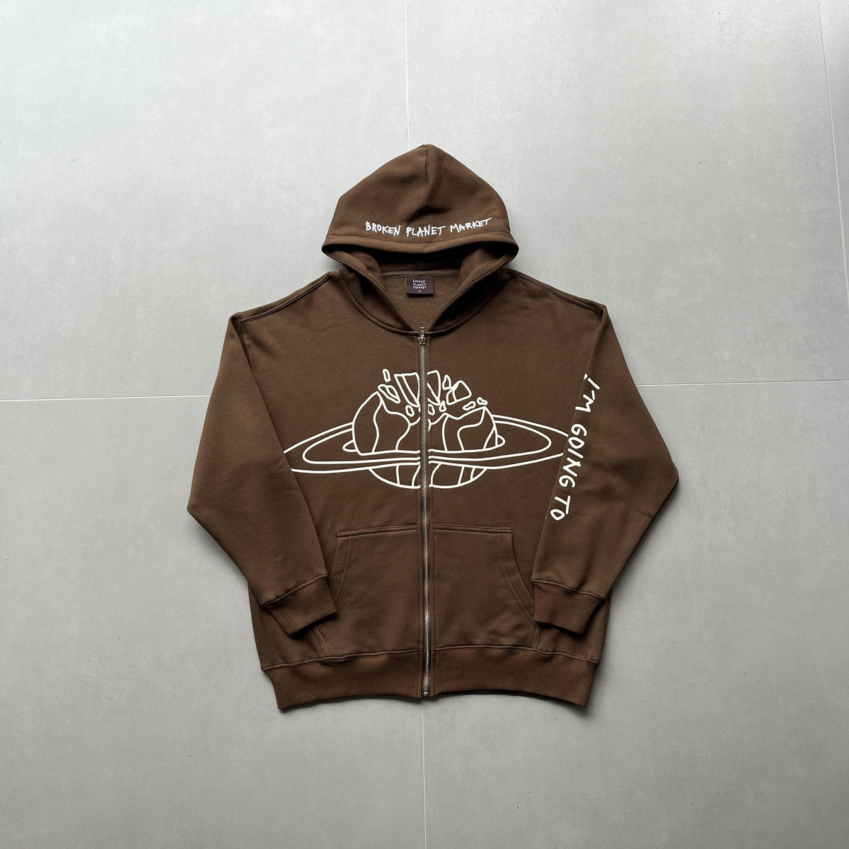 Felpa con cappuccio e zip Artico del Broken Planet Market 