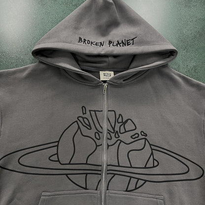 Broken Planet Planet Kapuzenpullover mit Reißverschluss 