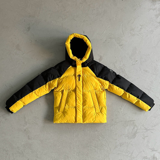 Trapstar Decoded Arch Pufferjacke Schwarz Gelb 