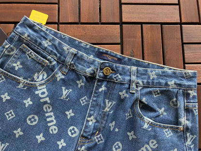 Supreme x Louis Vuitton 5-Pocket-Jeans aus Jacquard-Denim