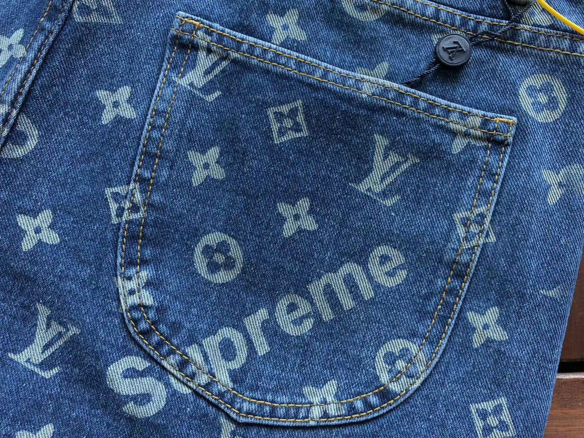 Supreme x Louis Vuitton 5-Pocket-Jeans aus Jacquard-Denim