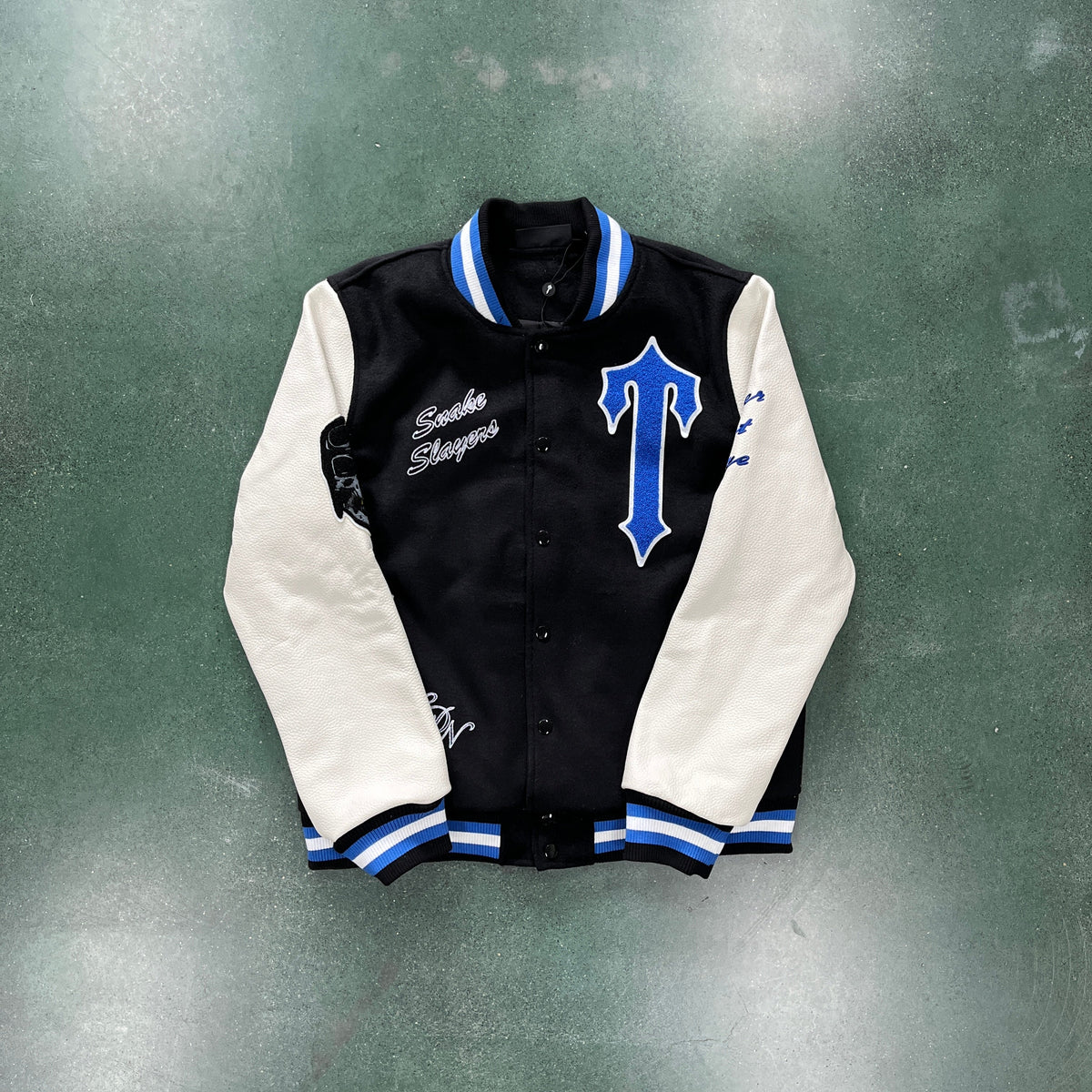 Trapstar Varsity Jacke Couro Legítimo