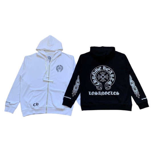 Felpa con cappuccio e zip Chrome Hearts