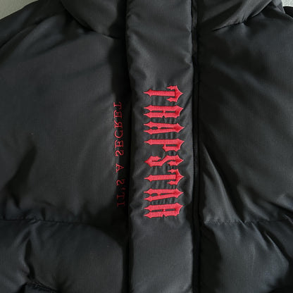 Giacca imbottita con cappuccio Trapstar Decoded 2.0 Nero / Infrarosso 