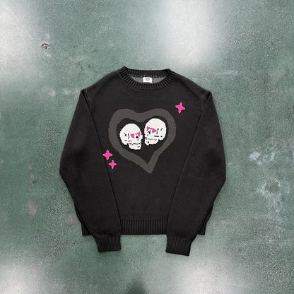 Maglione a forma di cuore con teschio di Broken Planet