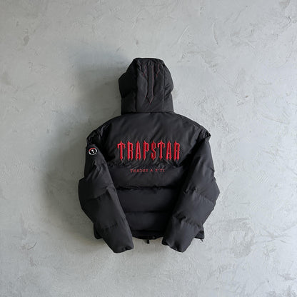 Giacca imbottita con cappuccio Trapstar Decoded 2.0 Nero / Infrarosso 