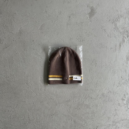 Corteiz Strickmütze mit Streifen - Braun