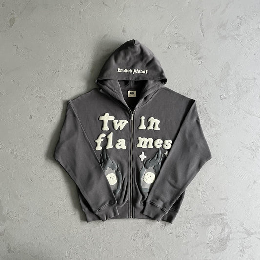 Broken Planet – Twin Flames – Kapuzenpullover mit Reißverschluss 