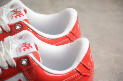 Bape Sta Patent Leather Bianco Arancione 