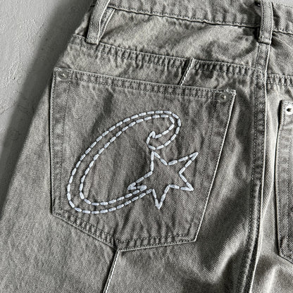 Corteiz Denim Jeanshose Grau