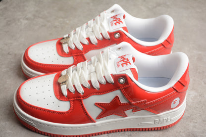 Bape Sta Patent Leather Bianco Arancione 