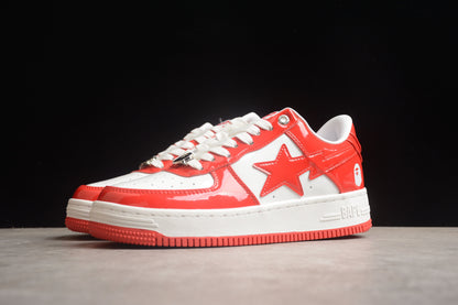 Bape Sta Patent Leather Bianco Arancione 