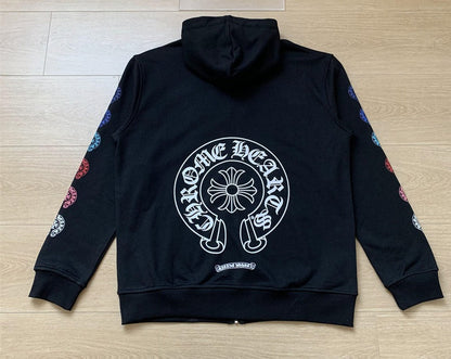 Felpa con cappuccio e zip Chrome Hearts