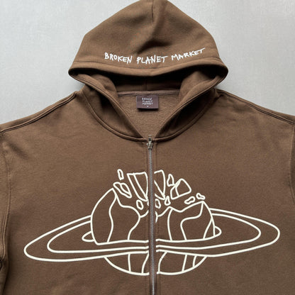 Felpa con cappuccio e zip Artico del Broken Planet Market 