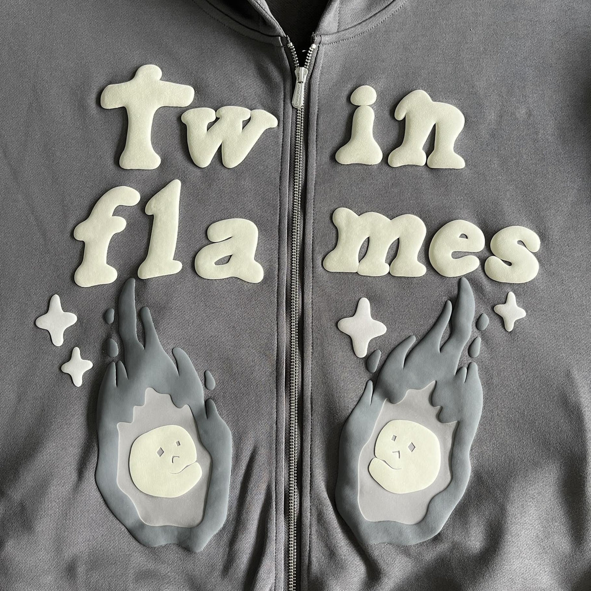Felpa con cappuccio e zip Broken Planet Twin Flames 