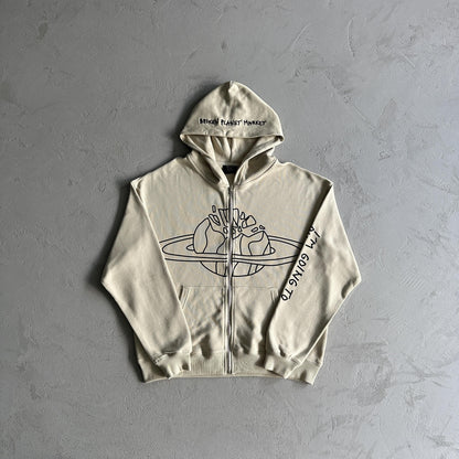 Felpa con cappuccio e zip Broken Planet Planet 