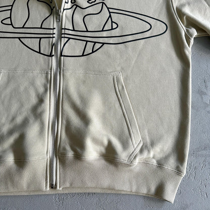 Felpa con cappuccio e zip Broken Planet Planet 