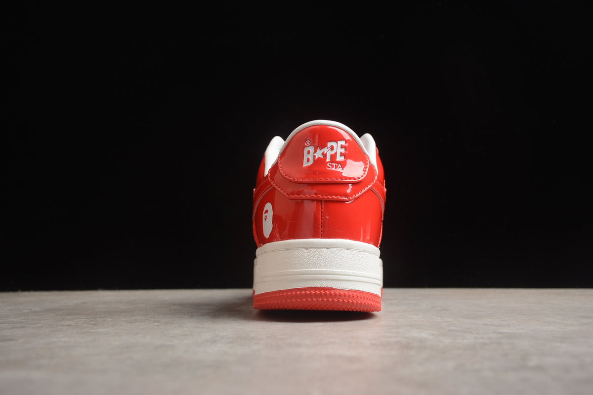 Bape Sta Patent Leather Bianco Arancione 