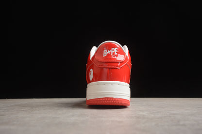Bape Sta Patent Leather Bianco Arancione 