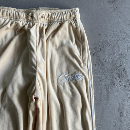 Pantaloni in velluto Corteiz color crema 