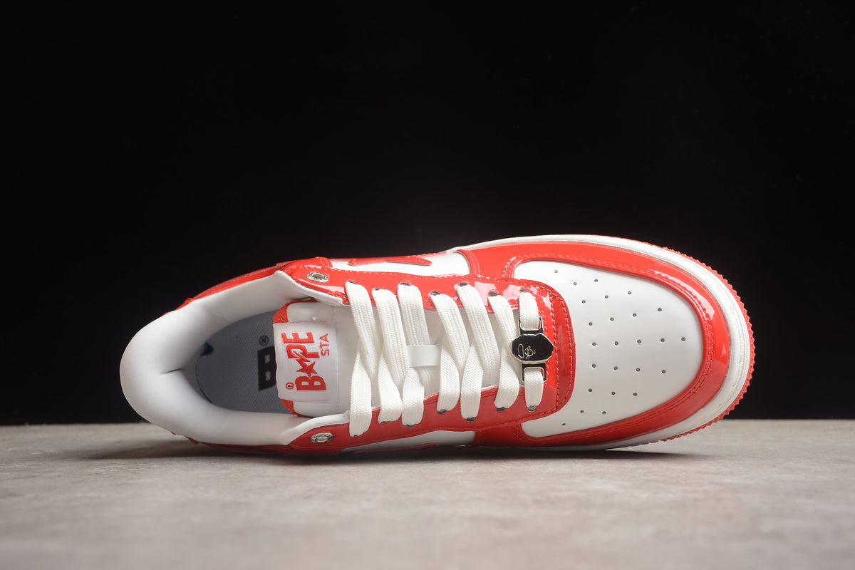 Bape Sta Patent Leather Bianco Arancione 