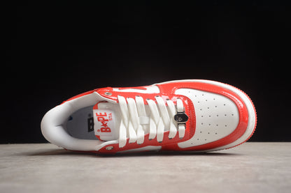 Bape Sta Patent Leather Bianco Arancione 