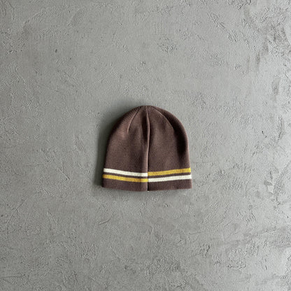 Corteiz Strickmütze mit Streifen - Braun