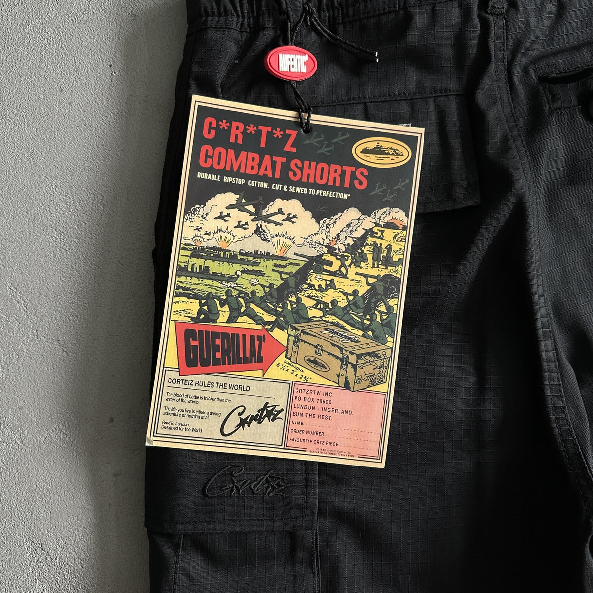 Corteiz – Schwarze Cargo-Shorts