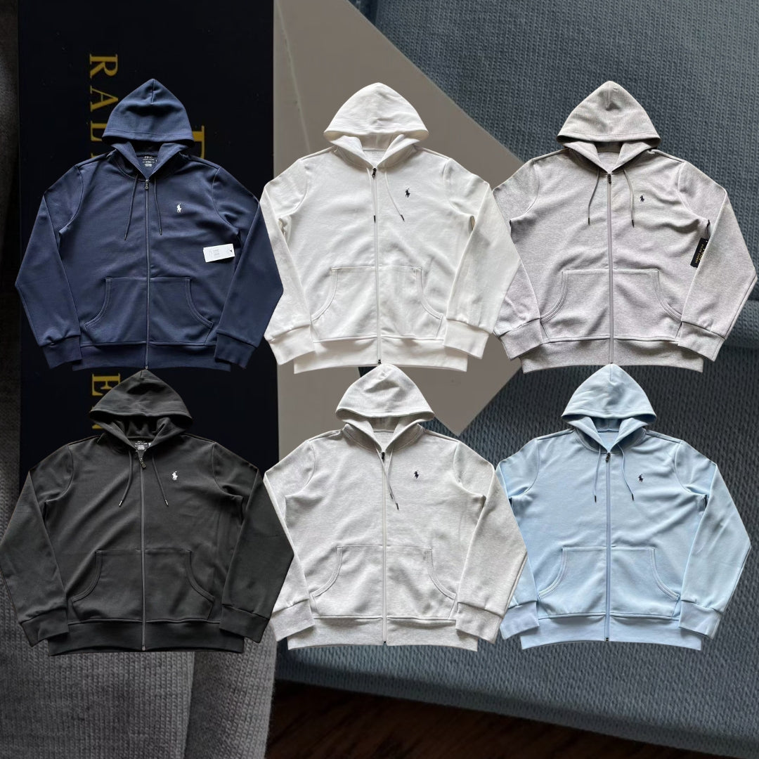 Neu Ralph Lauren Basic Kapuzenpullover mit Reißverschluss 
