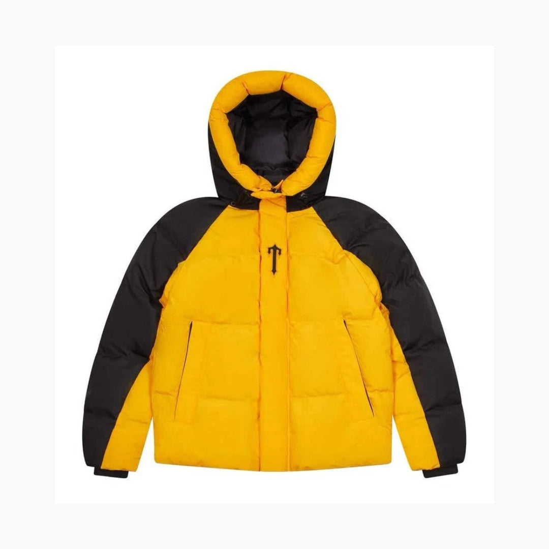 Trapstar Decoded Arch Pufferjacke Schwarz Gelb 