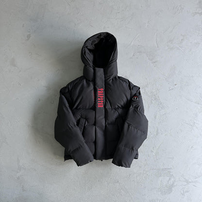 Giacca imbottita con cappuccio Trapstar Decoded 2.0 Nero / Infrarosso 