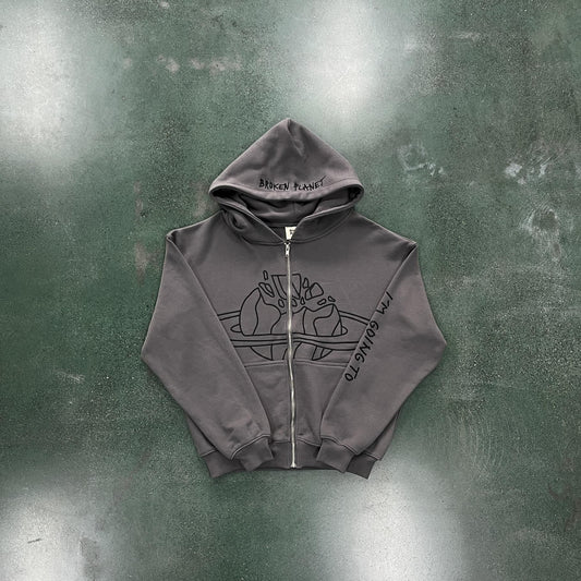 Felpa con cappuccio e zip Broken Planet Planet 