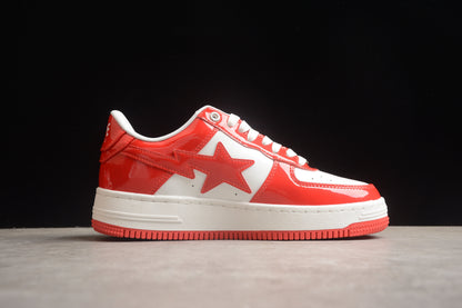 Bape Sta Patent Leather Bianco Arancione 