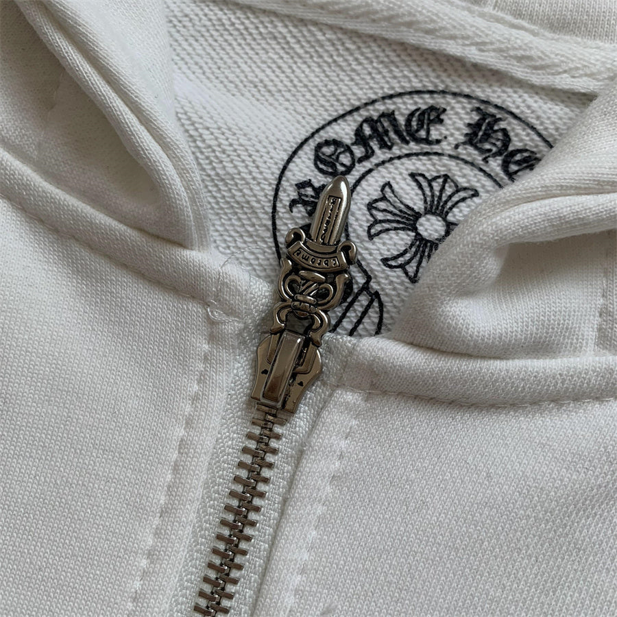 Felpa con cappuccio e zip Chrome Hearts