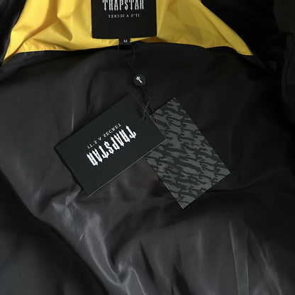 Trapstar Decoded Arch Pufferjacke Schwarz Gelb 