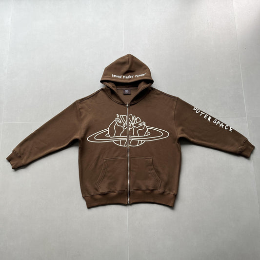 Felpa con cappuccio e zip Artico del Broken Planet Market 