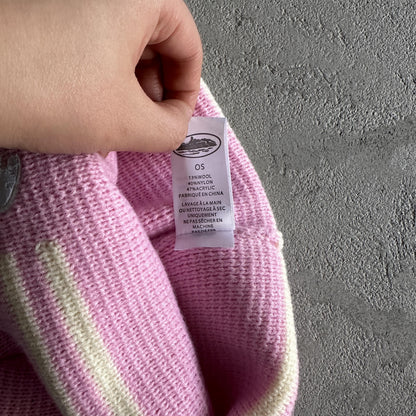 Corteiz Strickmütze mit Streifen - Pink