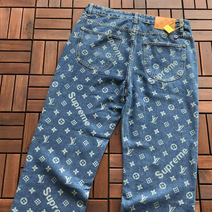 Supreme x Louis Vuitton 5-Pocket-Jeans aus Jacquard-Denim