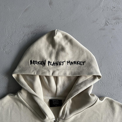 Felpa con cappuccio e zip Broken Planet Planet 