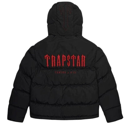 Giacca imbottita con cappuccio Trapstar Decoded 2.0 Nero / Infrarosso 