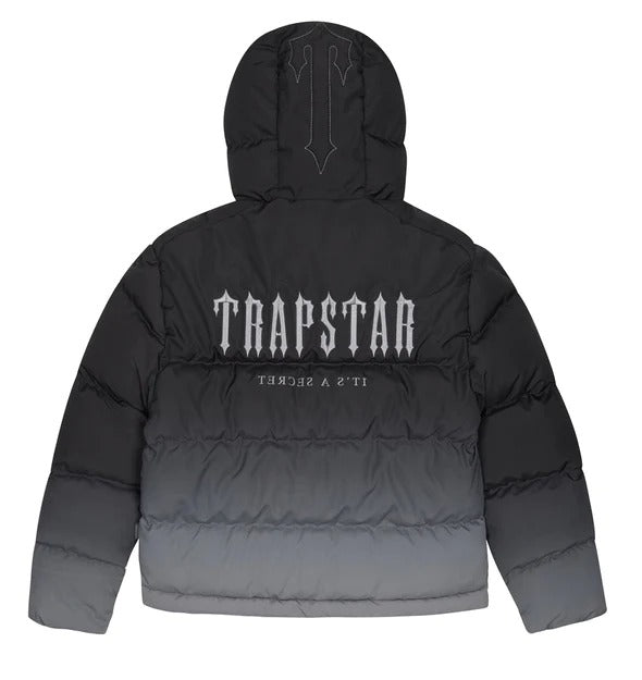 Trapstar Pufferjacke Decoded mit Kapuze Schwarz-Farbverlauf 