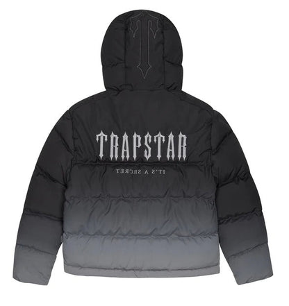 Trapstar Pufferjacke Decoded mit Kapuze Schwarz-Farbverlauf 