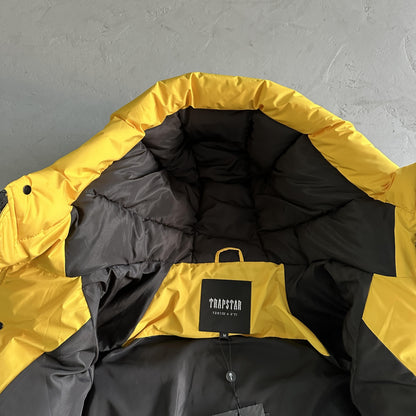 Trapstar Decoded Arch Pufferjacke Schwarz Gelb 