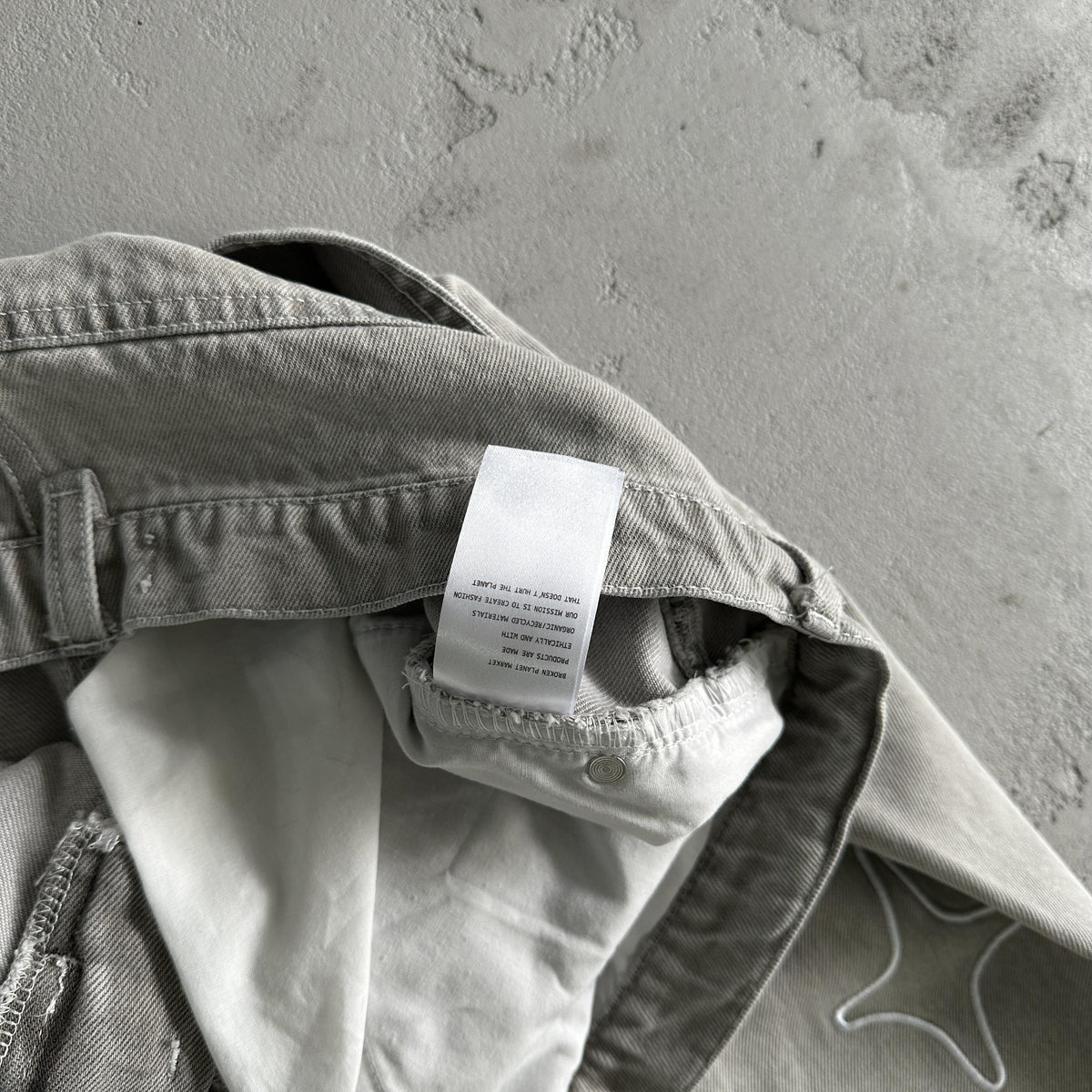 Broken P White Star Pants
