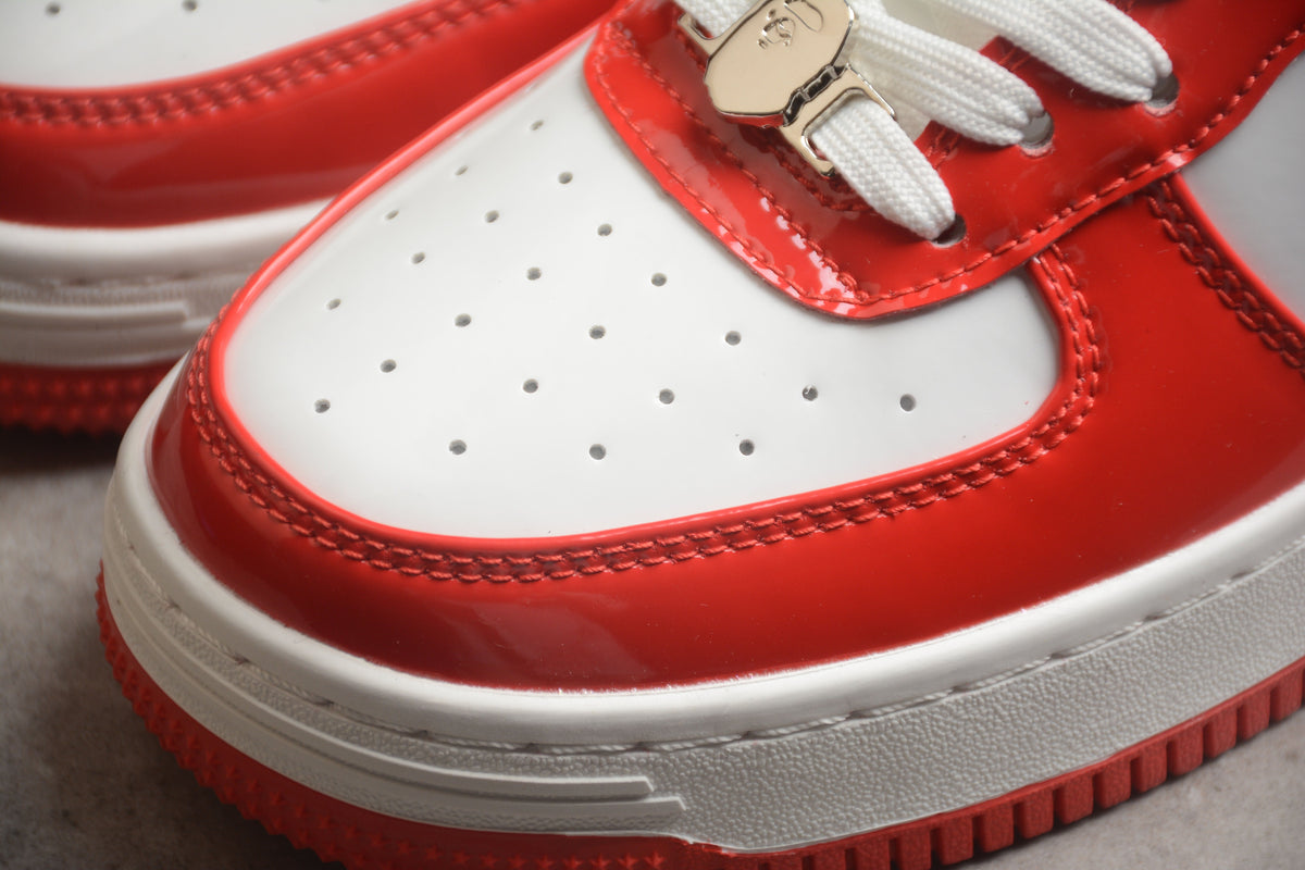 Bape Sta Patent Leather Bianco Arancione 