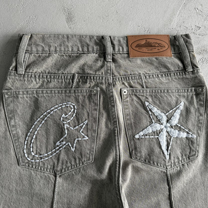 Corteiz Denim Jeanshose Grau