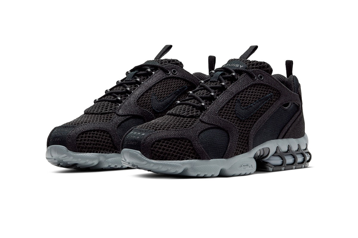 Nike x Stussy Air Zoom Spiridon Caged Schwarz 