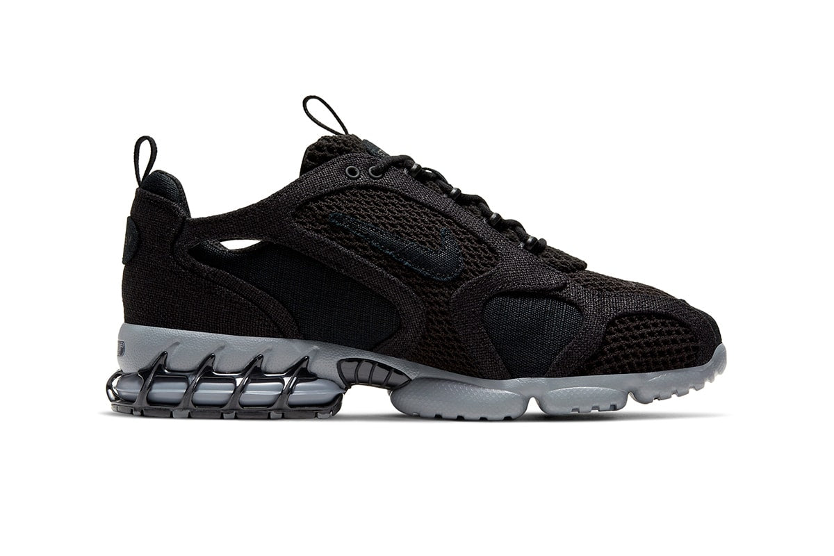 Nike x Stussy Air Zoom Spiridon Caged Schwarz 